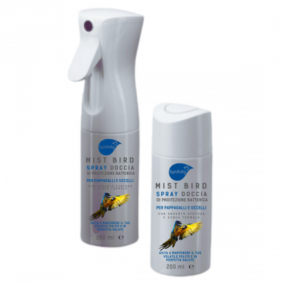 MIST BIRD Spray Doccia antibatterico per pappagalli e uccelli.